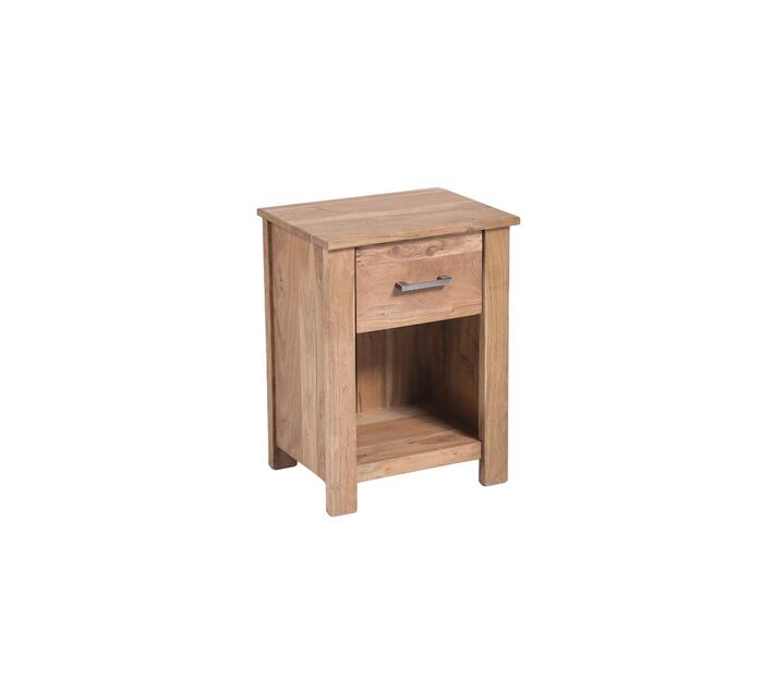 Acacia bedside table with one drawer Makro
