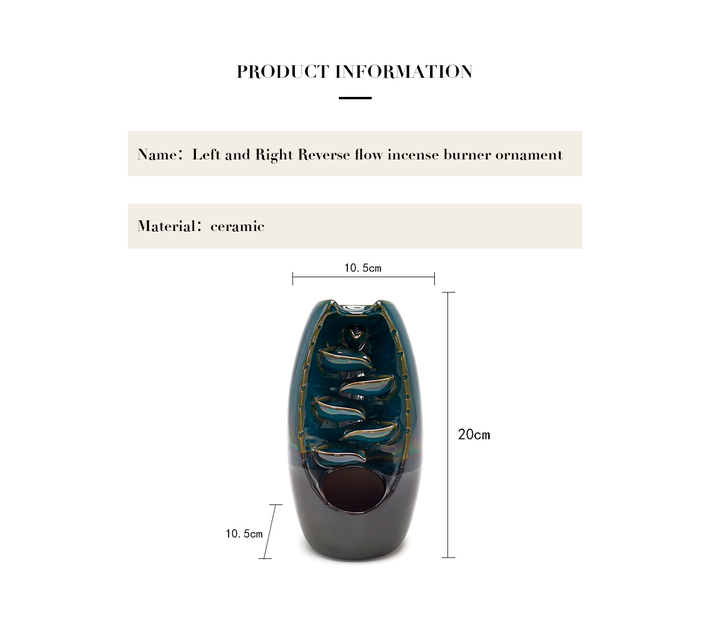 Ceramic Waterfall Reverse Flow Incense Burner Ornament Makro