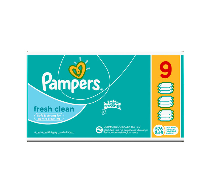 PAMPERS MEGAPACK WIPES 9 X 64'S