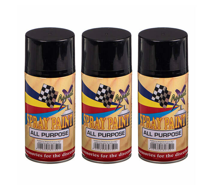 SPRAY PAINT HIGH HEAT GLOSS BLACK (250ML X 3) Makro