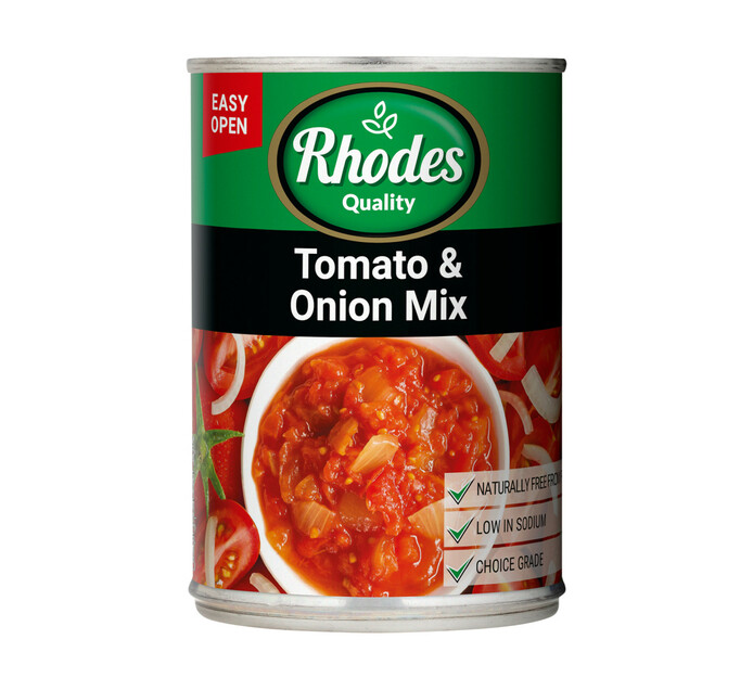 RHODES TOMATO AND ONION MIX 410G Canned Tomato Tomatoes Cans
