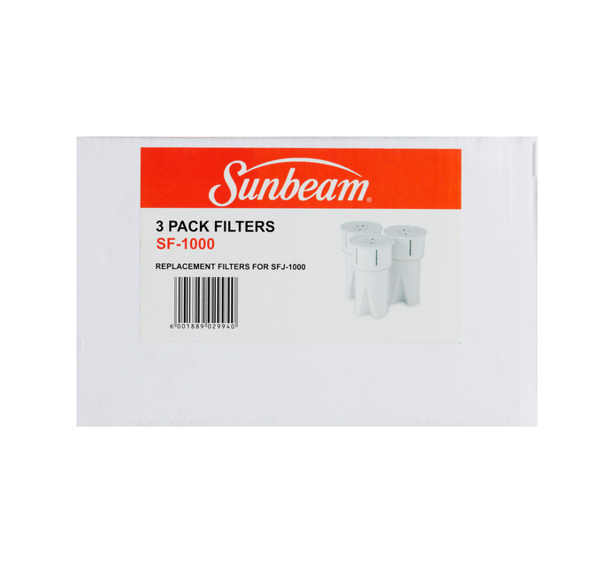 Sunbeam 3pk Water Filter Cartridge Water Filter Accessories Water
