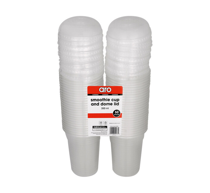 ARO SMOOTHIE CUP + DOME LID 350ML 50'S