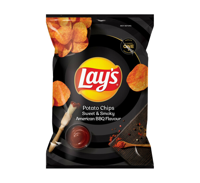 Lays Potato Chips Sweet And Smokey American BBQ (48 x 36g) Potato