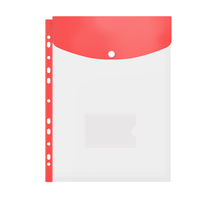 Kenzel A4 Top Load Punched Carry Folder Red Each Makro