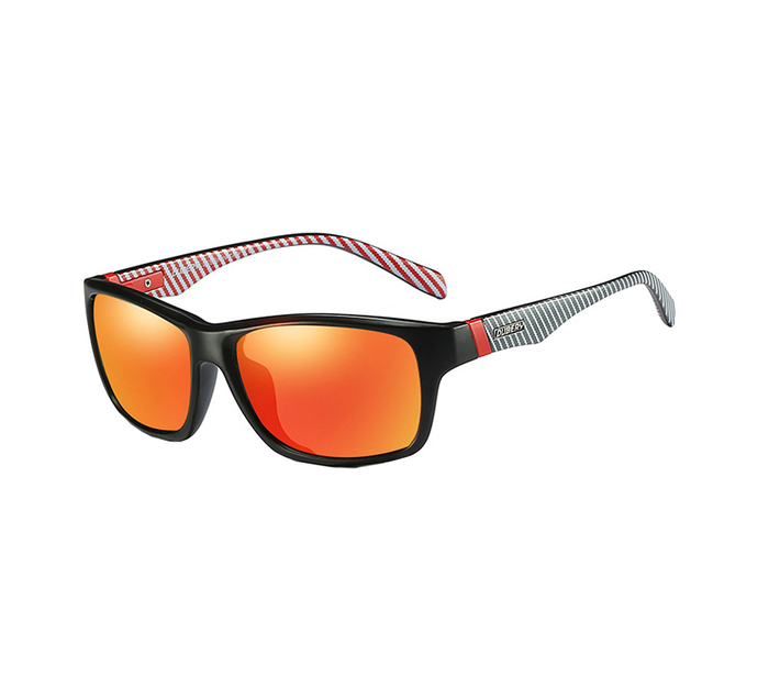 Dubery High Quality Men`s Polarized Sunglasses - Black & Orange