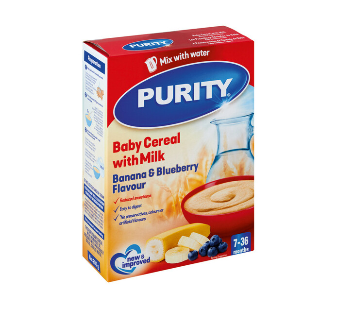 Purity Infant Cereal 2nd Stage BlueBerry & Banana (1 x 200g) Makro