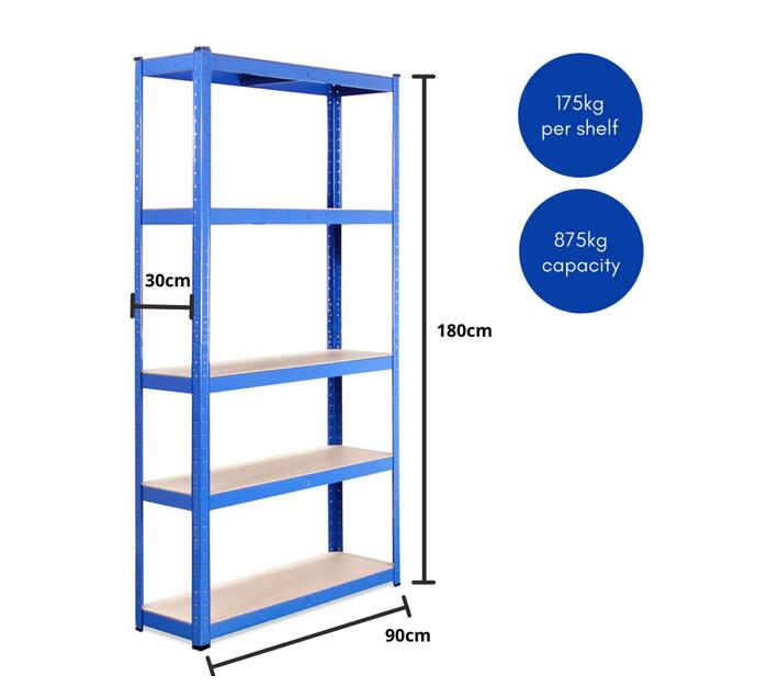 GRack 2 Units of 5 Tier Shelf Steel Shelving Galvanised and Painted