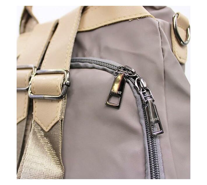 Ladies 3Way WaterResistant AntiTheft Backpack Grey and Beige Makro