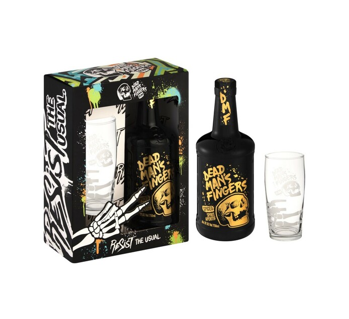 Dead Man's Fingers Spiced Rum with Skull Glass in Gift Pack (1 x 750ml