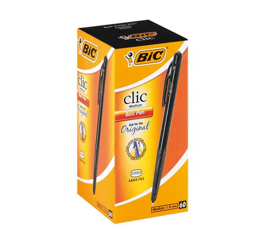 BIC Clic Ballpoint Pens 60-Pack 