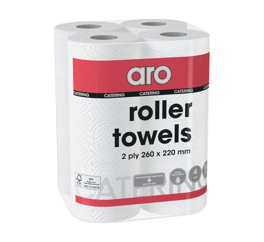 ARO Aro 2 Ply Roller Towels White White (1 x 4's)