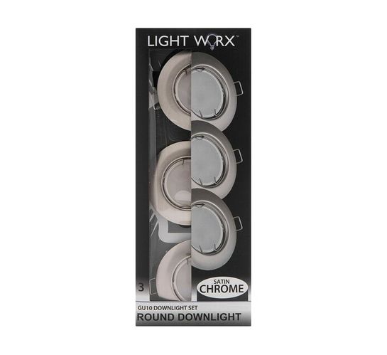 Lightworx 4 W GU10 Round LED Downlights 3-Pack 