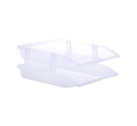 Bantex Optima 2-Tier Letter Tray Clear 