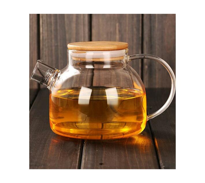1L Glass Kettle with Wooden Lid Makro