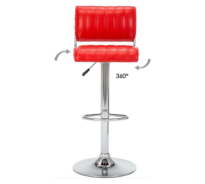 Red Kitchen Bar Stools with Chrome Base Pack of 2 Makro