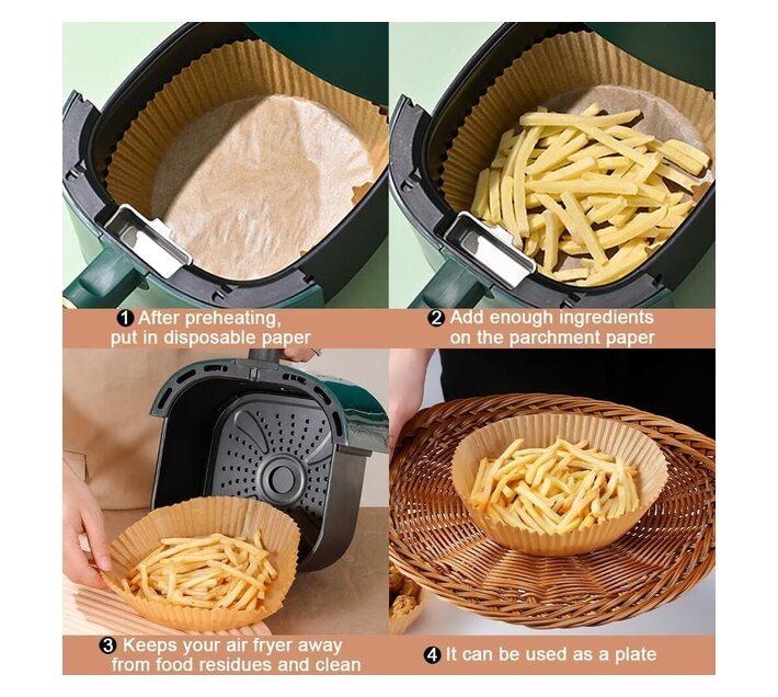 Round 16 cm 100Pcs/Set NonStick Air Fryer Liners Baking Paper Makro