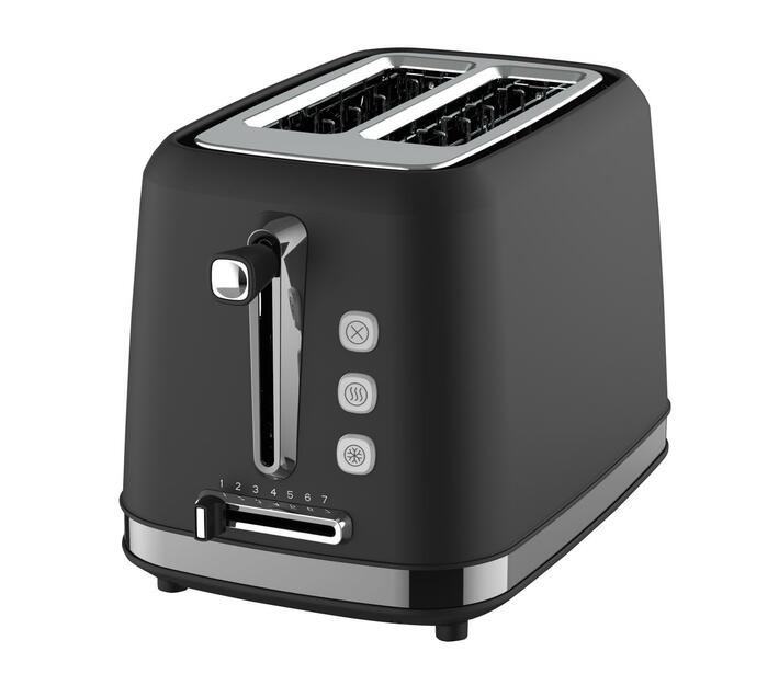 Eiger Retro 2 Slice Toaster Romana Series in Black Makro