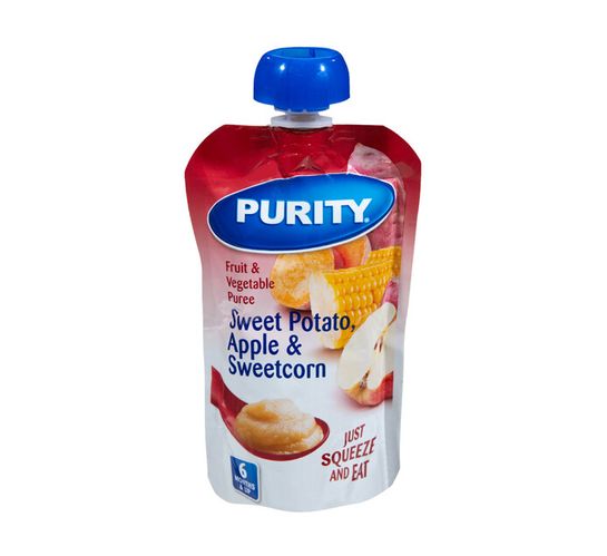 Purity Pureed Baby Food Sweet Potato,Apple and S/corn (12 x 110ml)