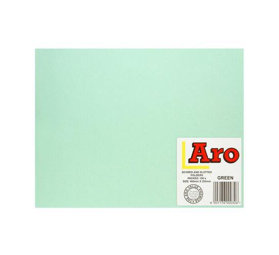ARO Straight Cut Folders Green 100-Pack Green 