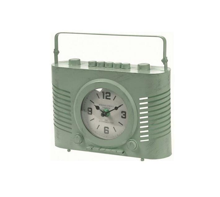 Table Clock Vintage Radio Model Green Makro