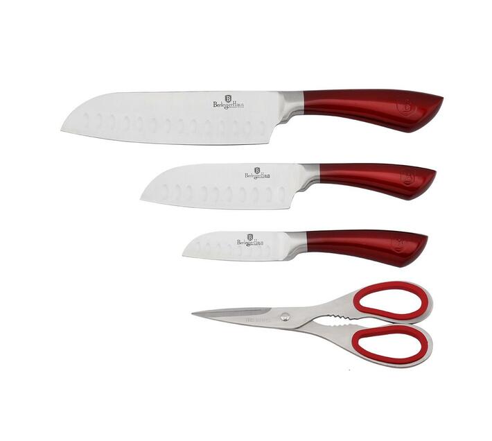 Berlinger Haus 4 Piece Stainless Steel Knife Set Red Burgundy