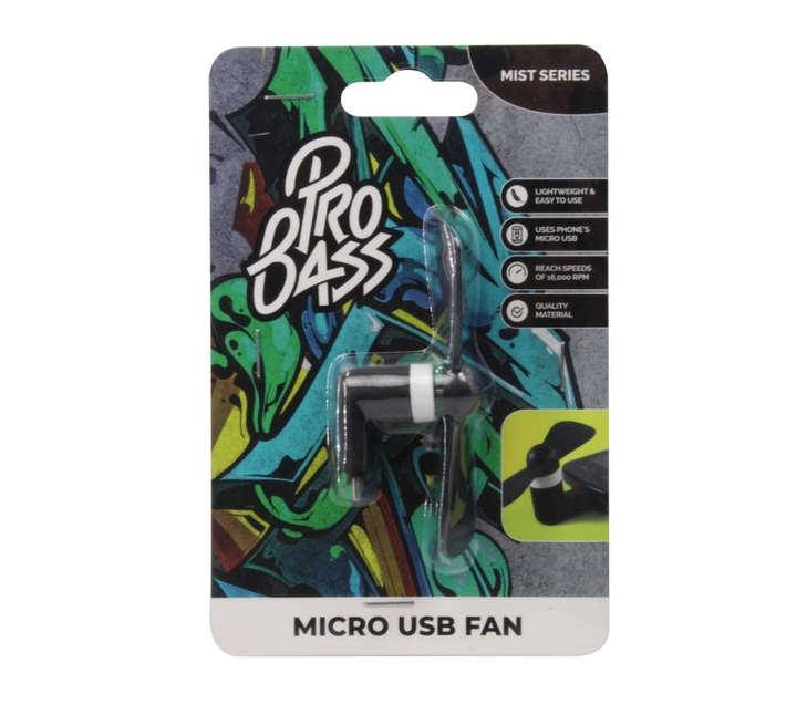 Pro Bass Mist Series Micro USB Fan - Black