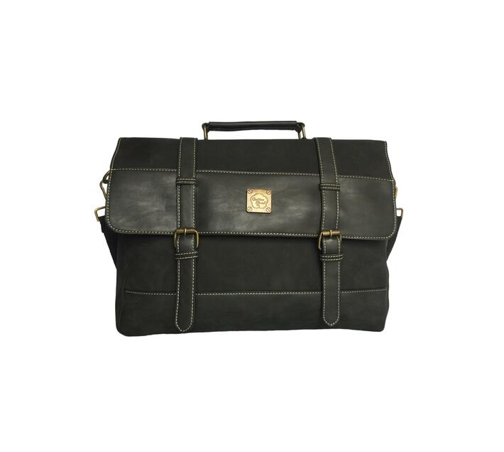 Laptop Bag Double Buckles Black Makro
