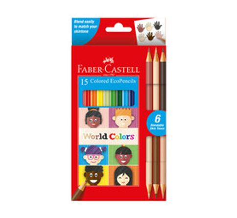 Faber Castell World Colours EcoPencils (15 Pack) Assorted 