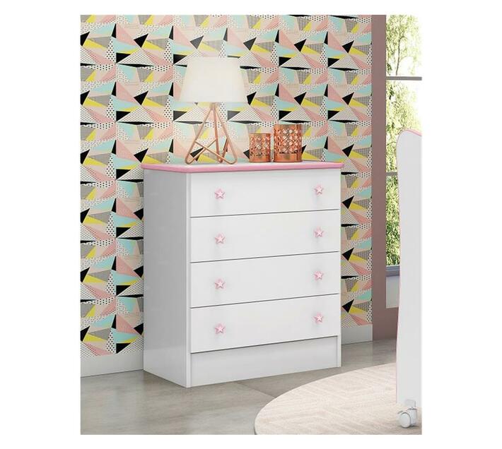 Doce Sohno Baby Chest of Drawers White /Pink Trim Makro