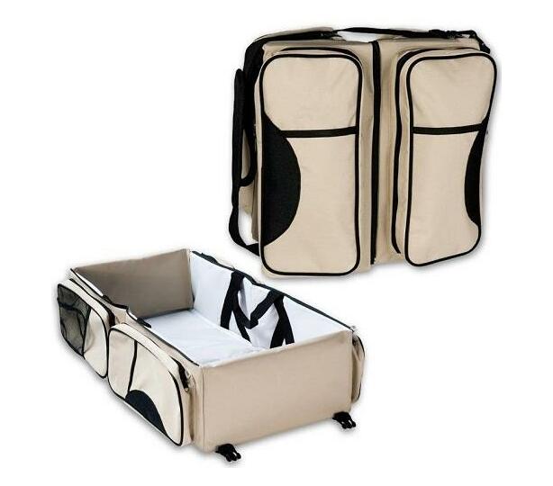 Totland 2 in 1 Travel Baby Bed & Bag Beige & Brown Makro