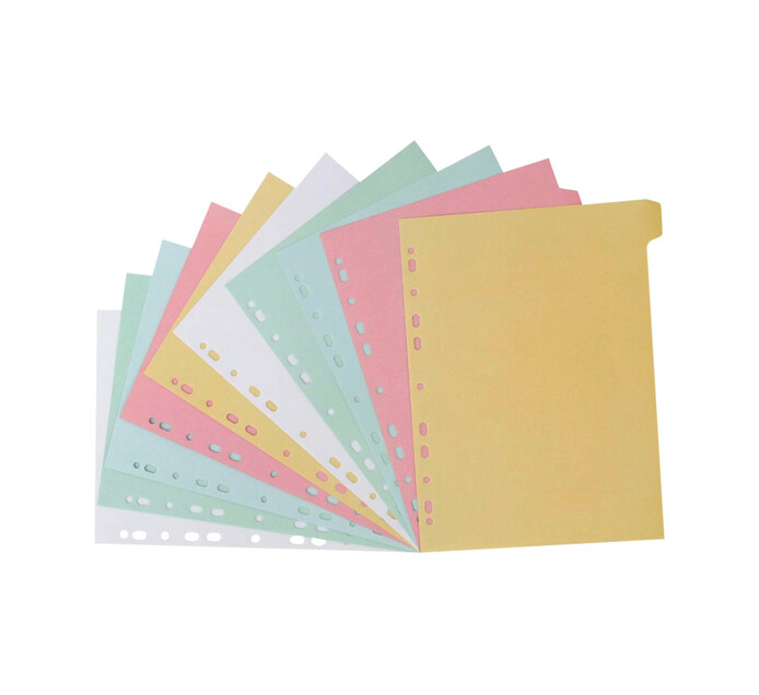 ARO A4 File Diverders Pastel Board 10-Tab 
