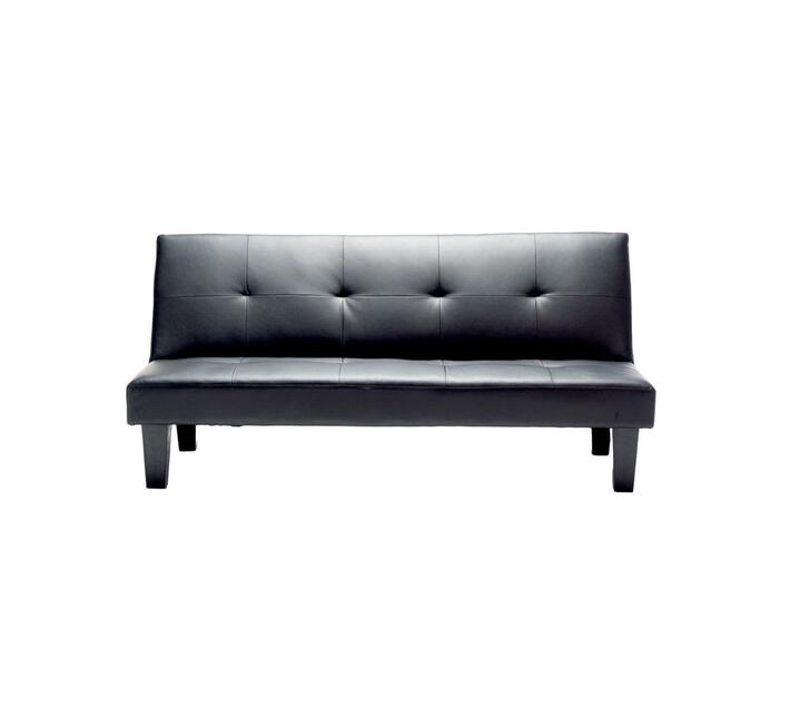 Xavier Leather Sleeper Couch Black Makro