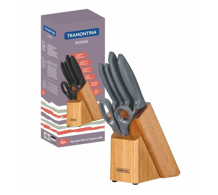 Tramontina 6 pieces Knife Block Set with Polypropylene Handles Makro