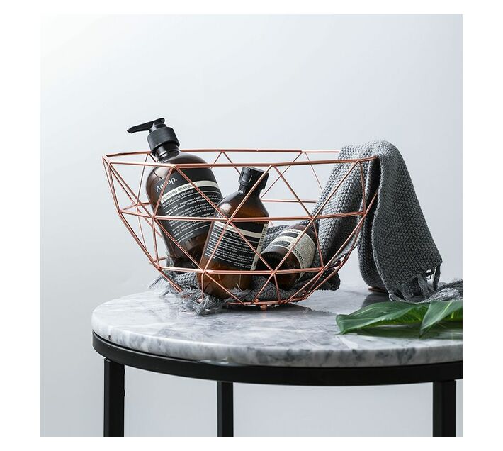 Decorative Nordic Style Storage Basket Rose Gold Makro
