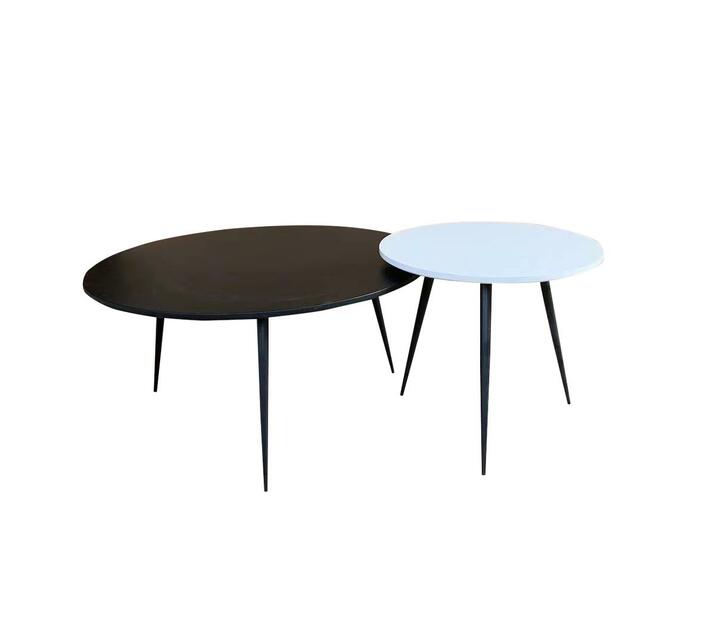 Modern Set Of Two Coffee Tables Black & White Z052 Makro