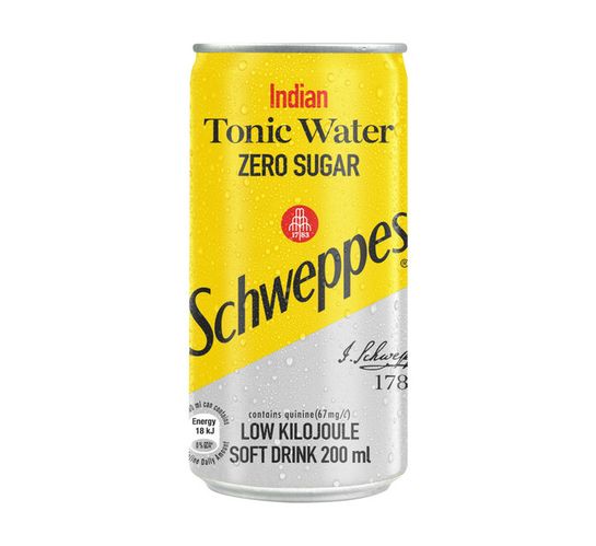 Schweppes Indian Tonic Zero Can (6 x 200ml)