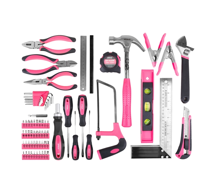 Apollo 71 Piece Household DIY Tool Kit Set Pink Makro
