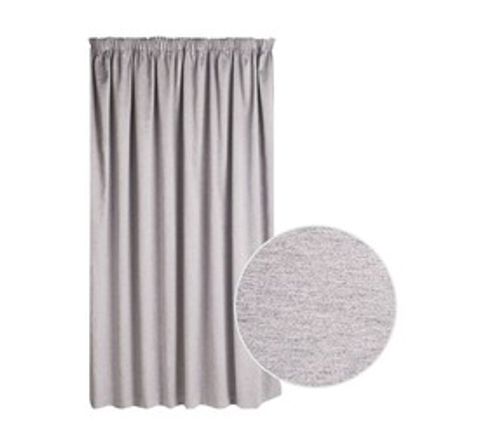 Cq Classic Collection 230 x 218 cm Sienna Taped Curtain Silver 
