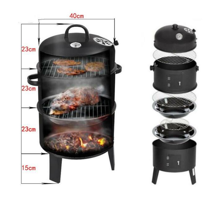 Charcoal Smoker and BBQ Grill (40cm x 80cm) Makro