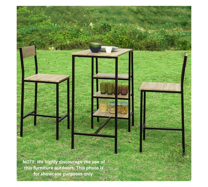 Anchor Kitchen Bar with Stools Kitchen Table with Shelves Metal Legs