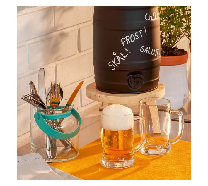 Leonardo Keg Base Table and Beer Mugs 380 ml COLORATA 3 Piece Set Makro