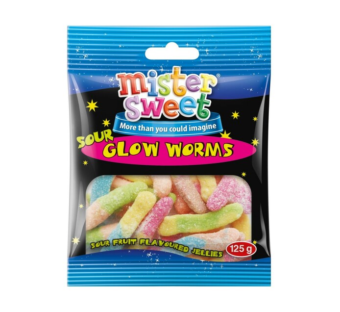 Mister Sweet Gums & Jellies Sour Glow Worms (1 x 125g)