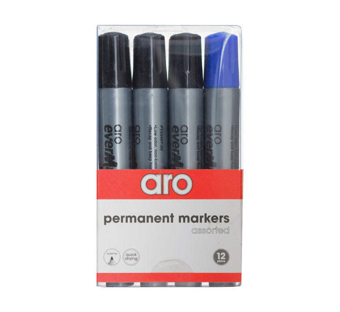 ARO Permenant Marker Assorted 12 Pack 