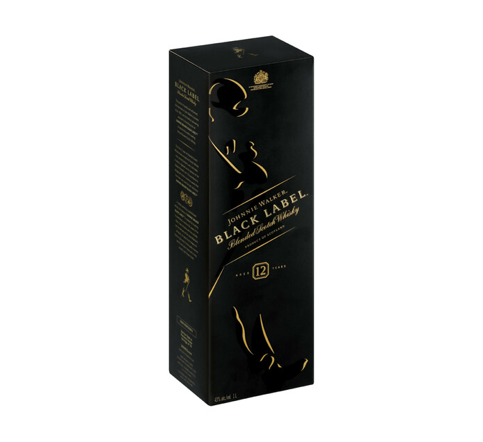 Johnnie Walker Black Label Scotch Whisky (12 x 1 l)