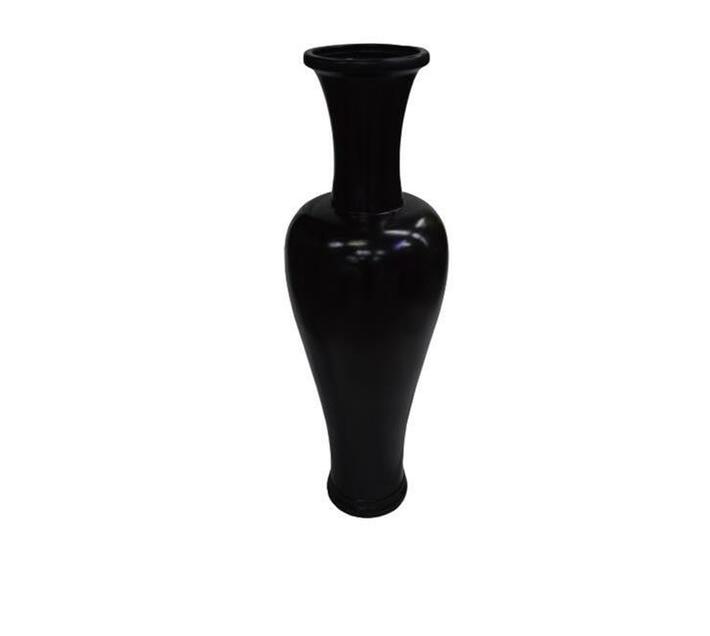 Vase Ceramic 115cm Elina Long Neck Metallic Black - Decor Essentials