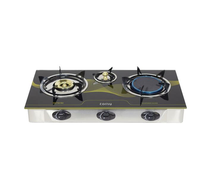 tomu Triple Burner Glass Gas Stove Makro