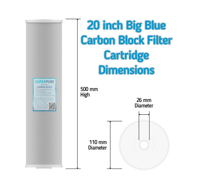 SUPERPURE Replacement Big Blue Filter Sediment and Carbon Block