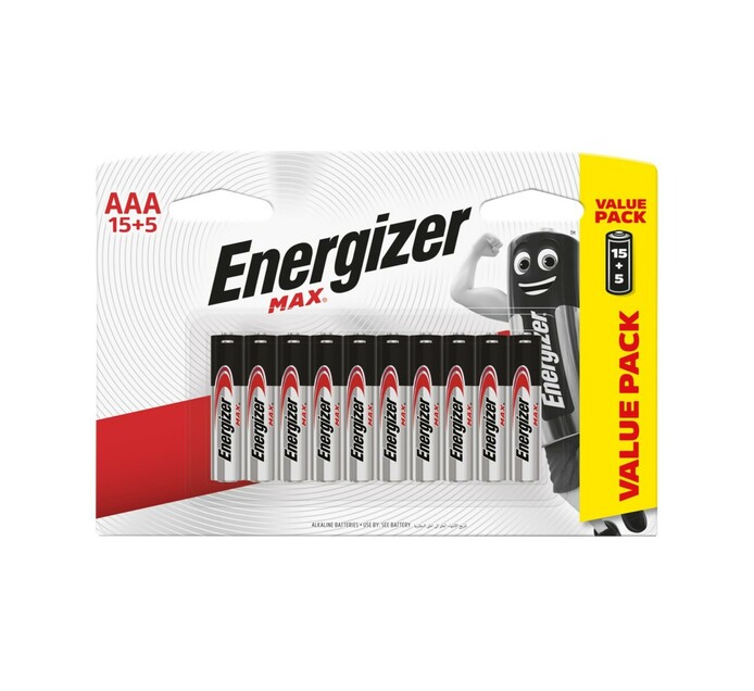 Energizer Max AAA Batteries 15+5-Pack 
