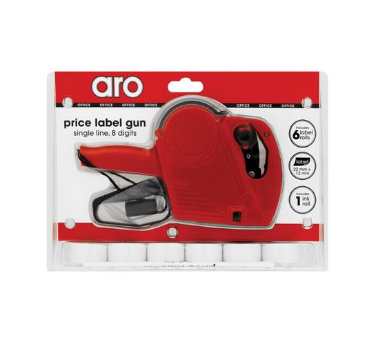 ARO 8-Digit Single Line Price Label Gun plus Extra Roll 